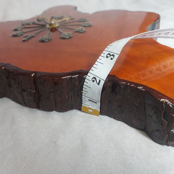 Vintage Wood Log Slice Tree Trunk Slab Bark Wall Clock - Picture 7 of 9